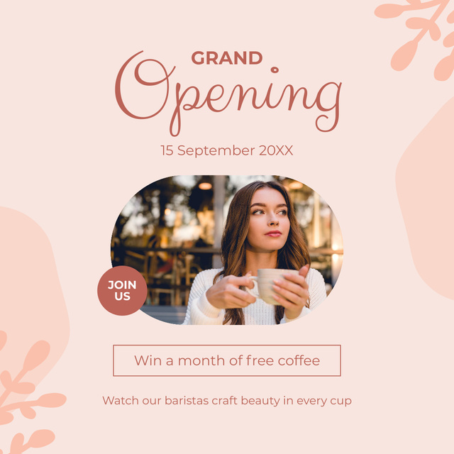Plantilla de diseño de Assorted Cafe Opening With Raffle Instagram AD 
