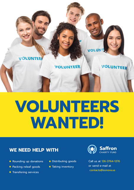 Smiling Team of Volunteers Poster – шаблон для дизайну