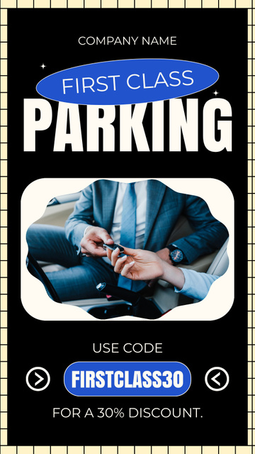 Promo Code for Discount on Parking Rental Instagram Story tervezősablon