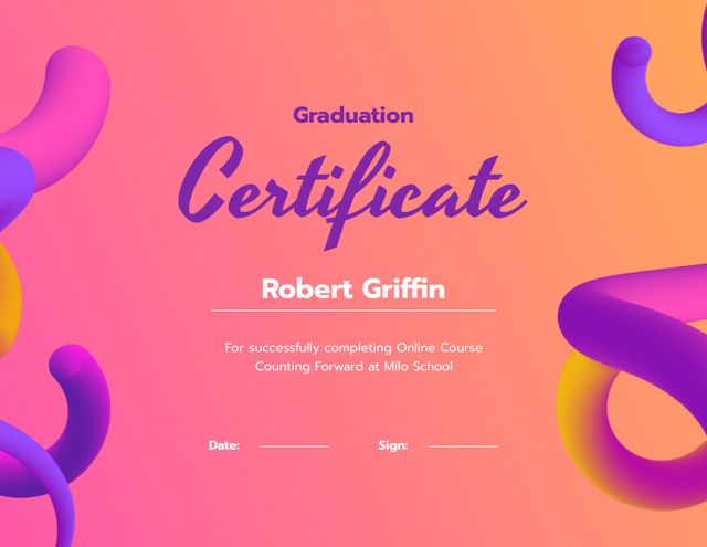 Educational Online Course Completion Award Certificate Design Template