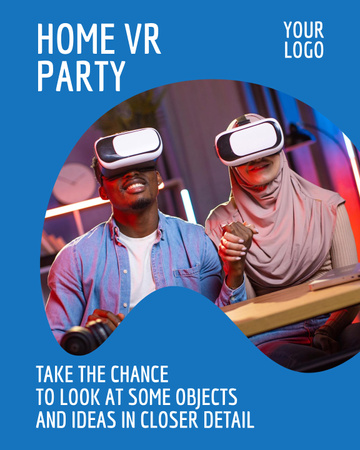 Plantilla de diseño de Virtual Party Announcement Poster 16x20in 