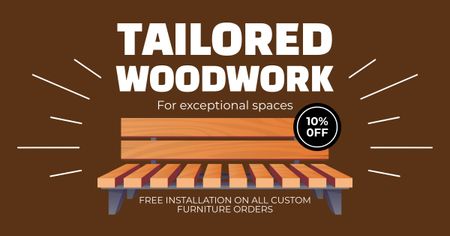 Tailored Woodwork And Wooden Bench Offer With Discounts Facebook AD Design Template