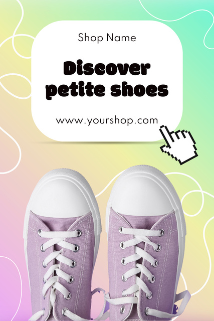 Designvorlage Offer of Cute Petite Shoes für Pinterest