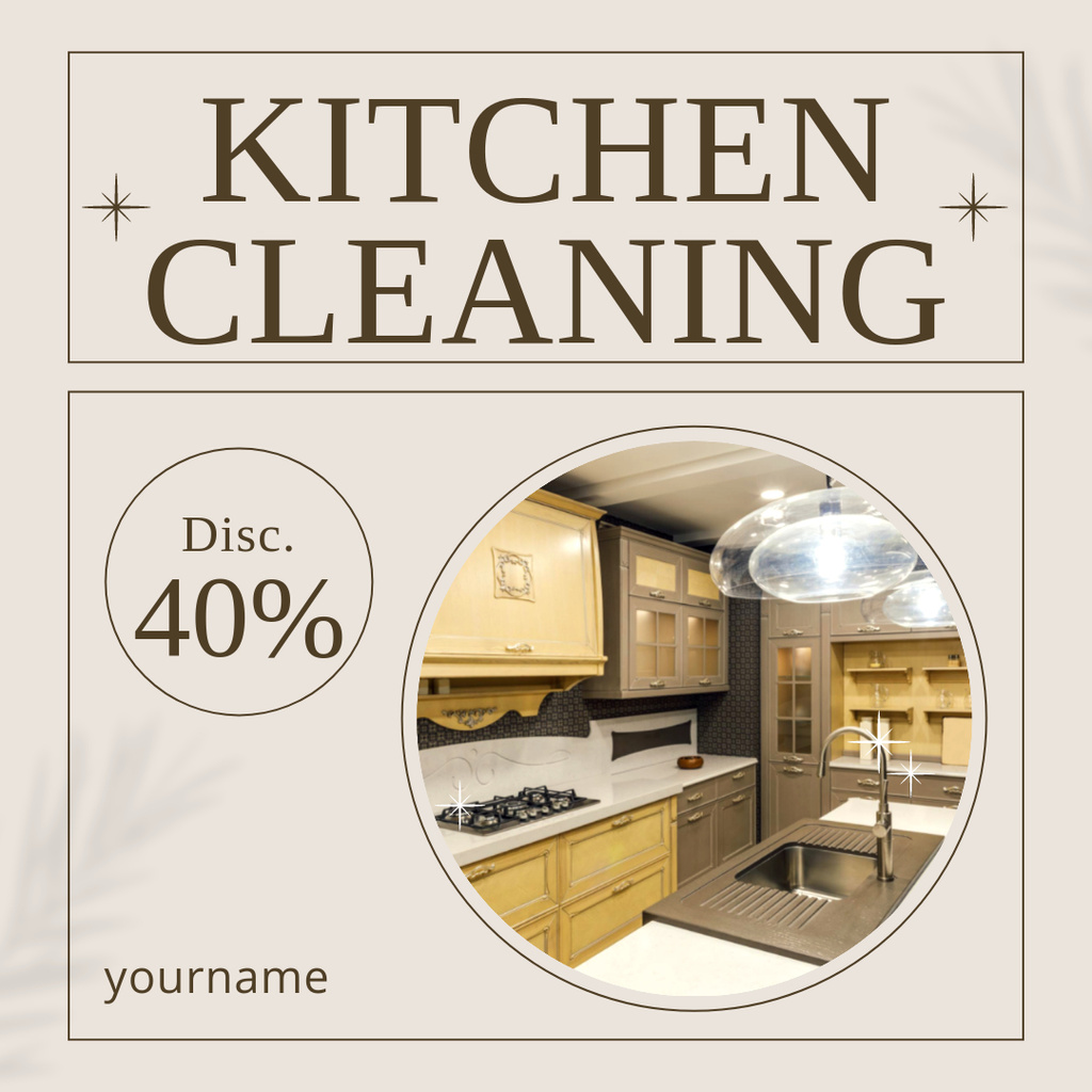 Designvorlage Kitchen Cleaning Discount für Instagram AD