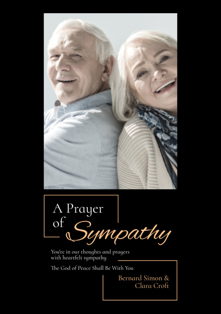 Sympathy Prayer for Loss Postcard A5 Vertical – шаблон для дизайна
