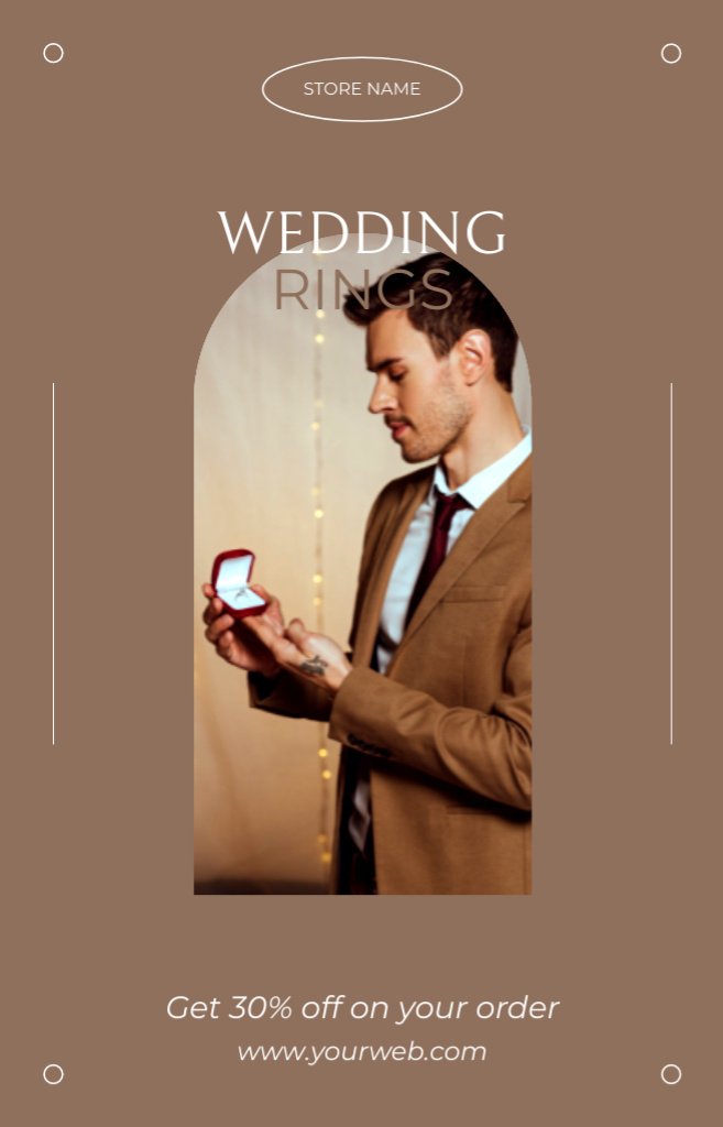 Platilla de diseño Handsome Bridegroom Showing Jewelry Box with Wedding Ring IGTV Cover