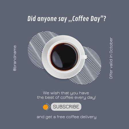 Happy International Coffee Day Instagram Design Template