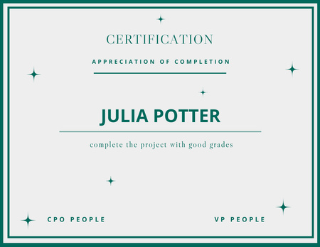 Szablon projektu Employee Participation Certificate on Professional Development Certificate