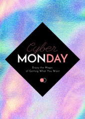 Cyber Monday Sale Announcement on Glitter Background