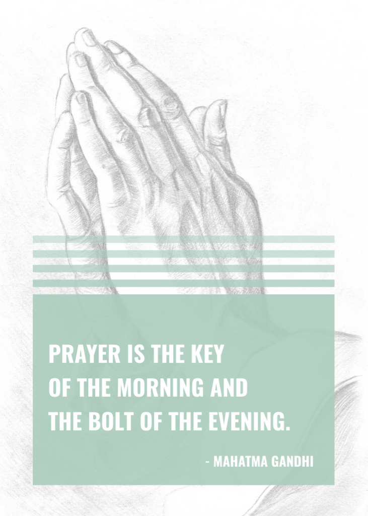 Plantilla de diseño de Religion Quote with Hands in Prayer Invitation 
