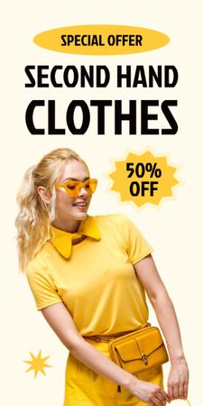 Second hand clothes summer sale Graphic Design Template