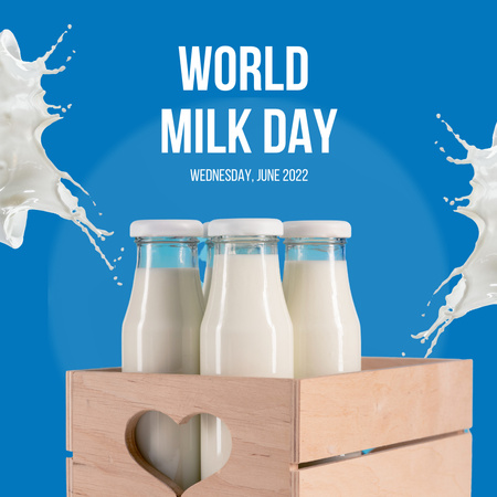 Special Offer on World Milk Day Instagram Design Template