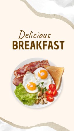 Breakfast with Eggs and Meat Instagram Story Design Template
