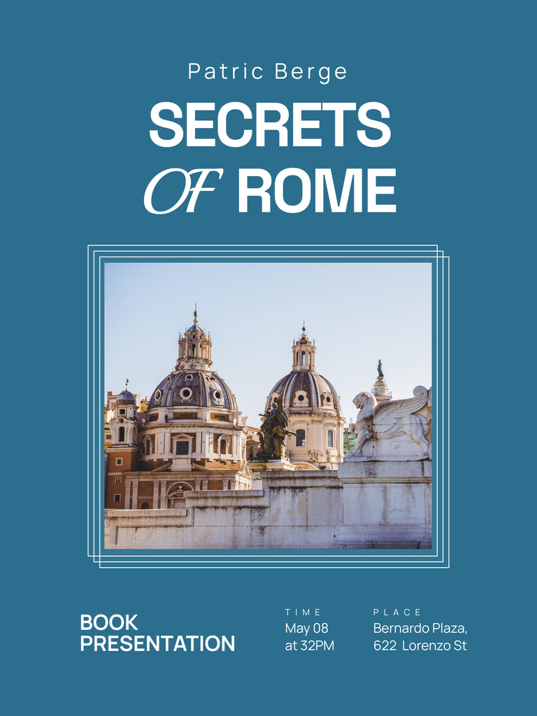 Book Presentation about Rome Poster US Πρότυπο σχεδίασης
