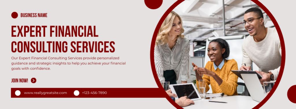 Ad of Expert Financial Consulting Services Facebook cover Modelo de Design