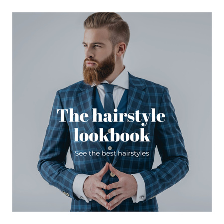Male Hairstyles Ad Instagram Πρότυπο σχεδίασης