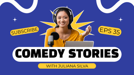 Episode in Blog with Comedy Stories Youtube Thumbnail Design Template