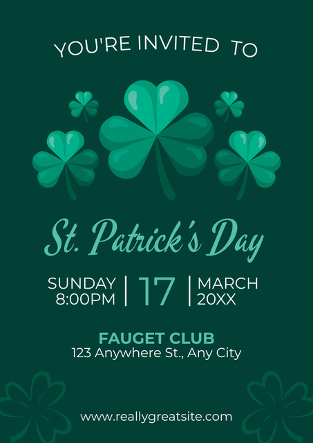 St. Patrick's Day Party Invitation Poster Design Template