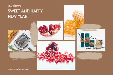 Sweet and happy New Year! Mood Board – шаблон для дизайна