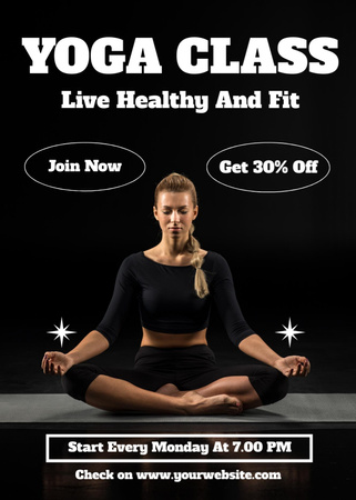 Designvorlage Yoga Classes Discount für Flayer