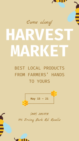 Harvest Market With Local Farmers Announcement Instagram Video Story Design Template