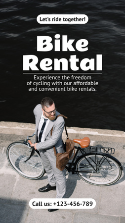 Szablon projektu Wypożyczalnia rowerów do podróży miejskich Instagram Story
