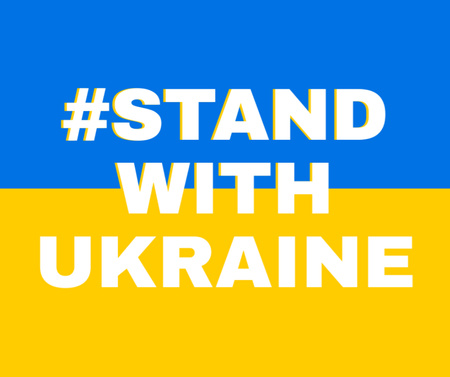 Bayraklı Ukrayna İfadesi ile Stand Facebook Tasarım Şablonu