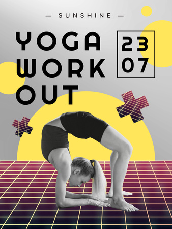 Yoga Workout Announcement Poster US tervezősablon