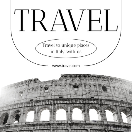 Travel Inspiration with Coliseum Instagram tervezősablon