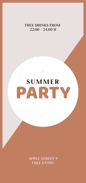 Summer Party Invitation Flyer DIN Large Design Template