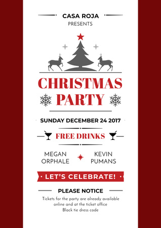 Christmas party Invitation Poster Design Template
