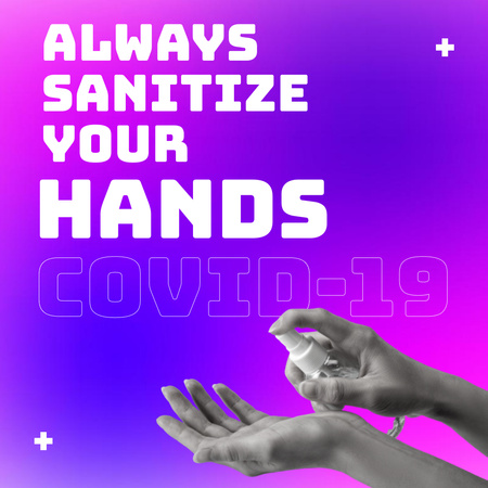 Plantilla de diseño de motivación de la desinfección de manos Instagram 