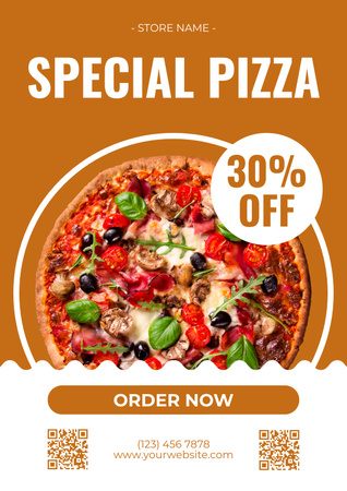 Discount Offer for Special Pizza Poster tervezősablon