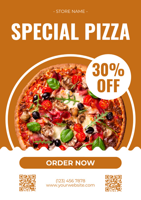 Discount Offer for Special Pizza Poster Tasarım Şablonu