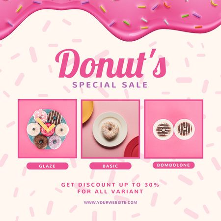 Özel Sırlı Donut Satışı Instagram Tasarım Şablonu