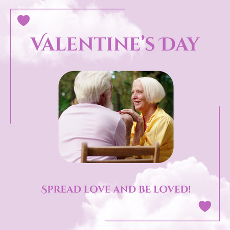 Happy Valentine`s Day Greeting with Love Animated Post Design Template