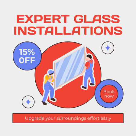 Modèle de visuel Services d’installations de verre expertes - Instagram AD