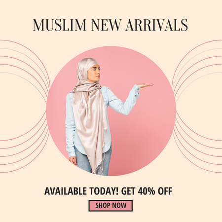 Fashion Offer for Stylish Muslim Women Instagram AD Design Template