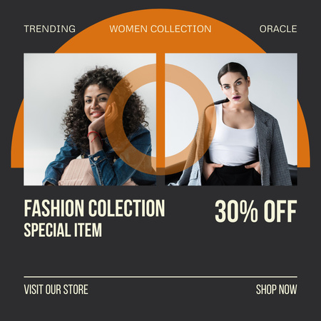 Szablon projektu Fashion Collection Special Item Anouncement with Stylish Women Instagram