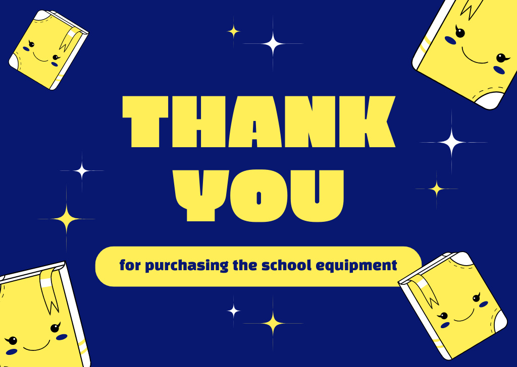 School Supplies and Equipment Store Offer Card – шаблон для дизайну