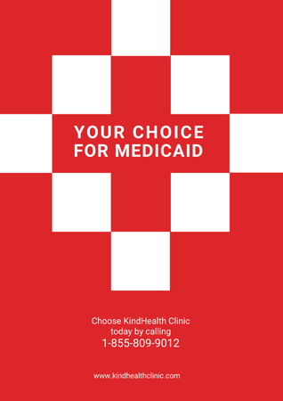 Medical Clinic Ad with Red Cross Poster A3 Šablona návrhu