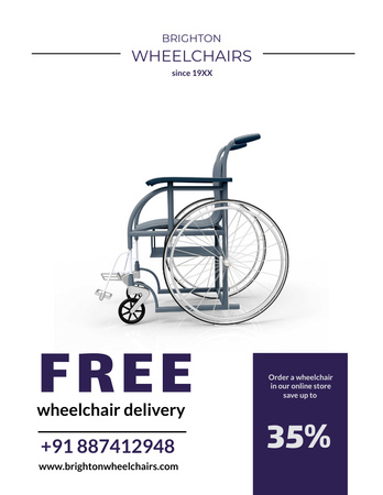 Designvorlage Wheelchairs store offer für Flyer 8.5x11in