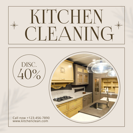 Ontwerpsjabloon van Instagram AD van Kitchen Cleaning Discount
