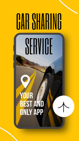 Designvorlage mobile app für carsharing-dienste für Instagram Video Story