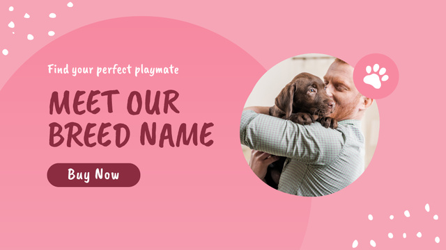 Purebred Puppies Are Available for Adoption FB event cover Design Template