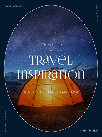 USA Independence Day Tours Offer Poster US Design Template