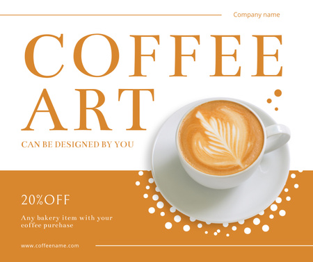 Special Coffee Cream Art With Discount Offer Facebook Design Template