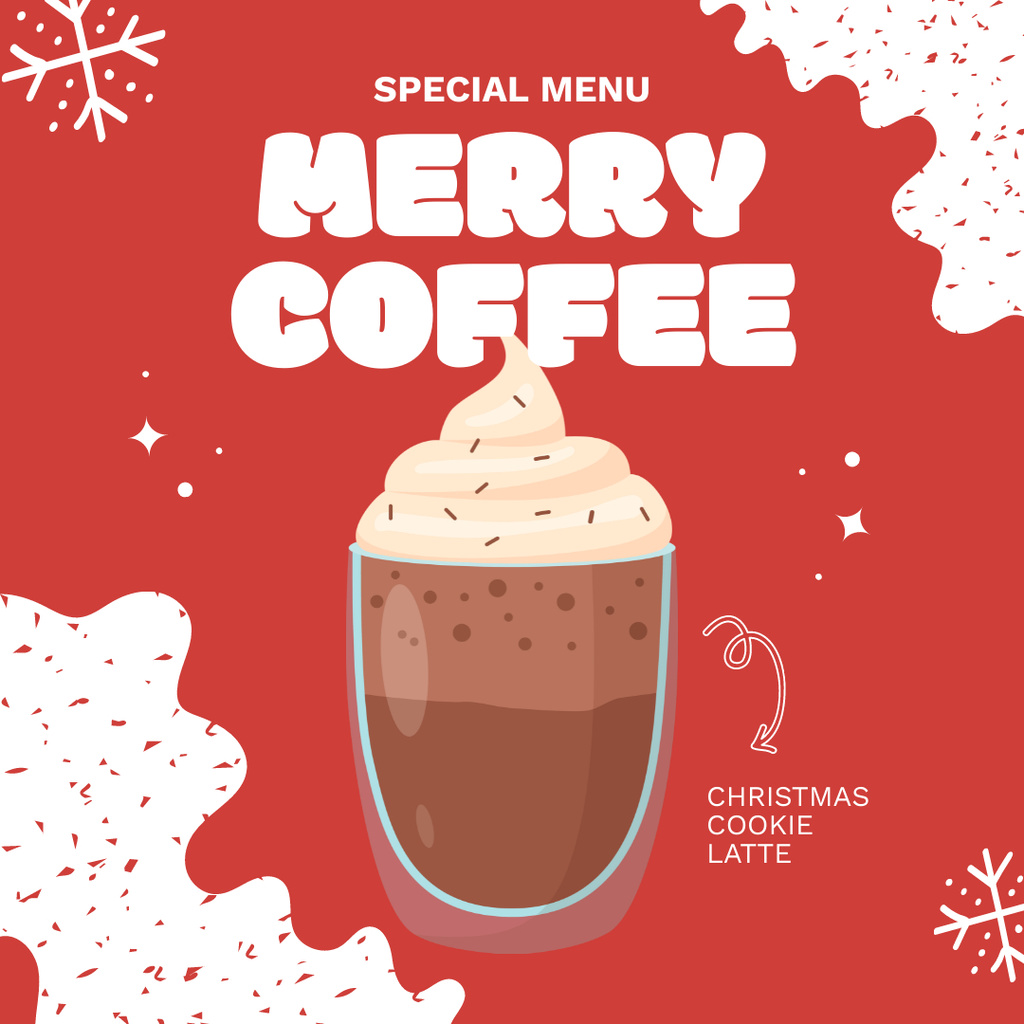Ontwerpsjabloon van Instagram AD van Special Christmas Cookie Latte Offer