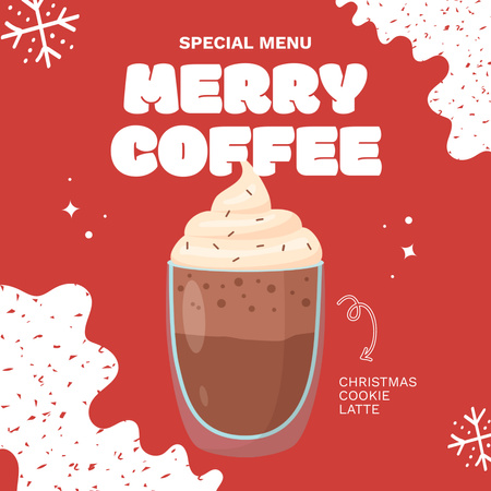 Special Christmas Cookie Latte Offer Instagram AD Design Template