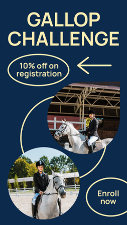 Discount on Registration for Horse Challenge Instagram Story Design Template